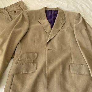Paul Smith summer weight suit, tan pattern, 40 R, 32 waist